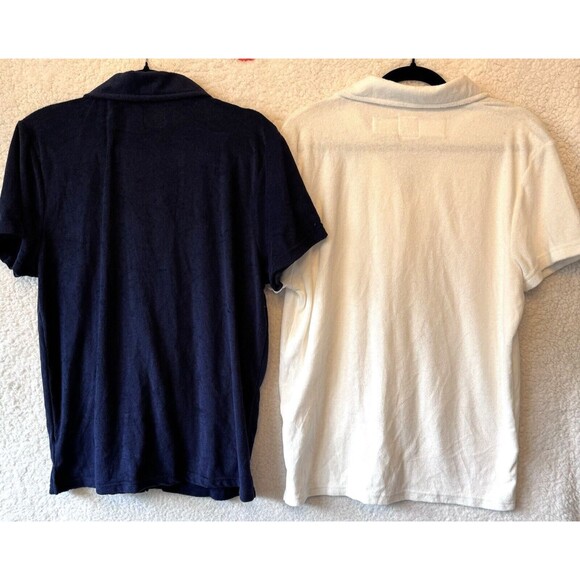 FREE PLANET Size XS LOT OF TWO Shirts Navy &‎ White Terry Cloth Button Front Top - Picture 3 of 16